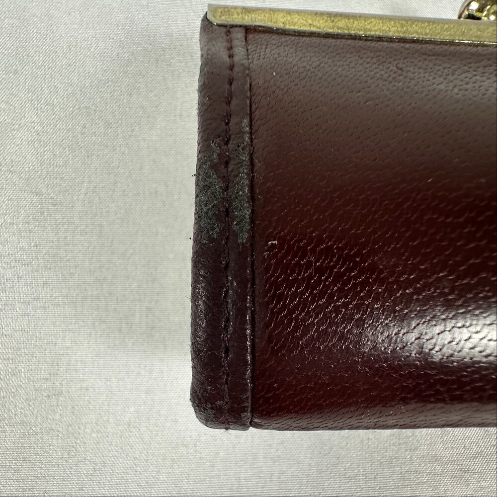 Vintage Buxton Genuine Leather Oxblood Kiss Lock Coin Purse - Picture 4 of 8